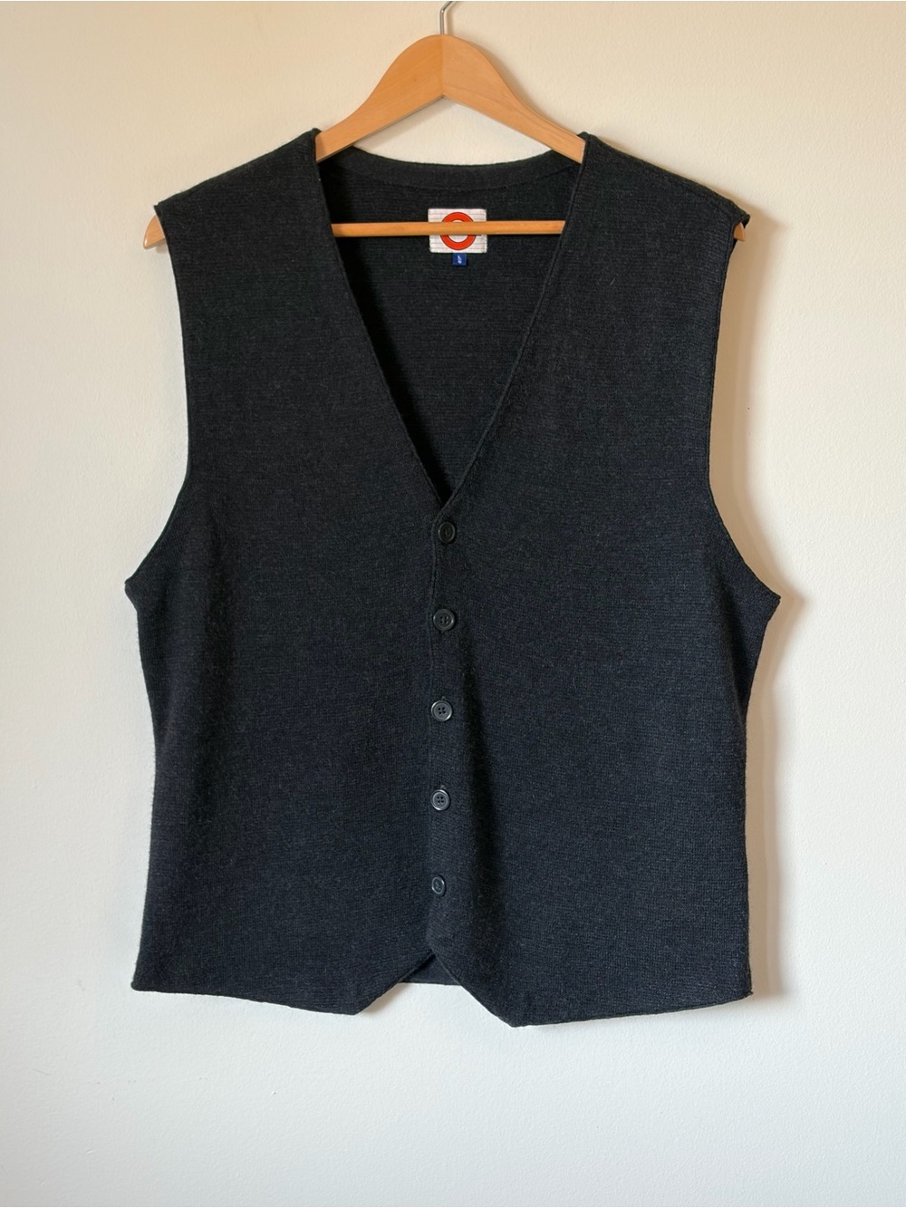 Jermyn & Bond merino wool blend sweater vest - size Large - button wool vest